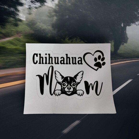 Chihuahua Mom Vinyl Decal - Cute Sticker for Trucks, Laptops, and Windows - Picture 5 of 5